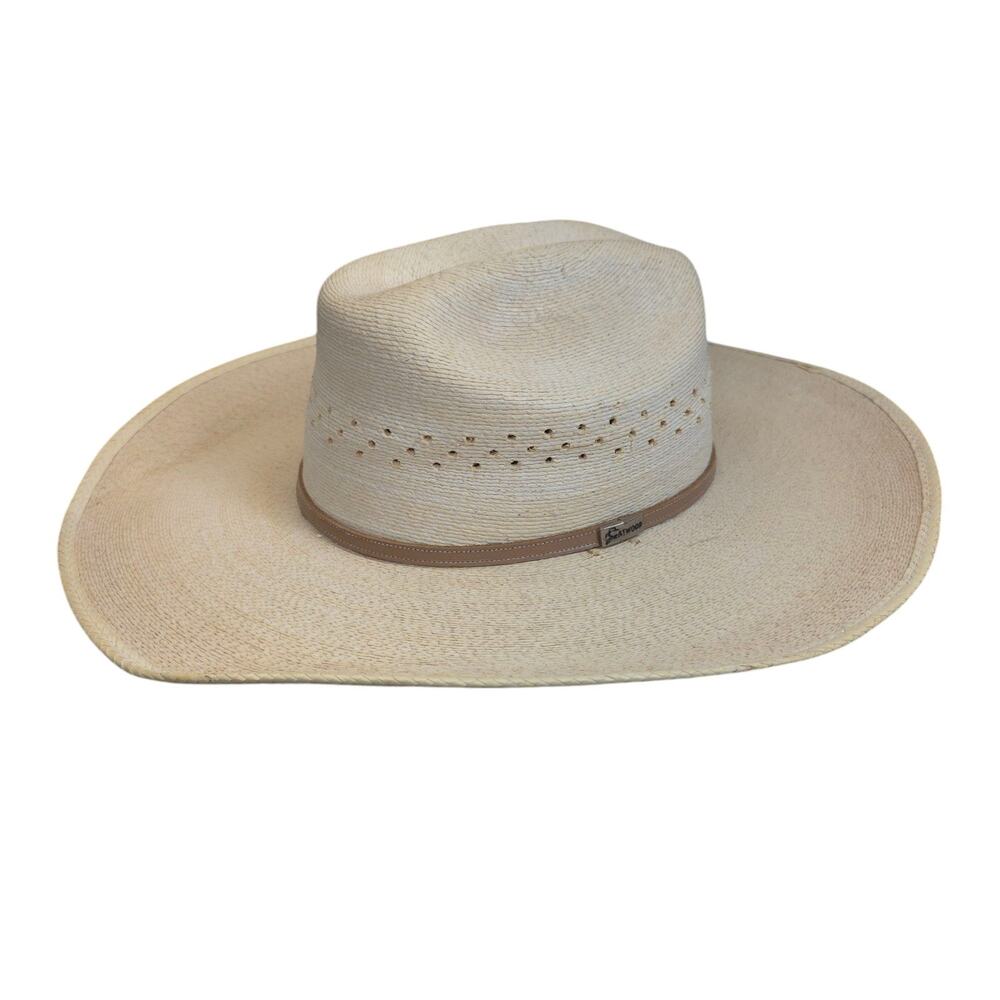 Atwood Made in Mexico Hereford Low Crown Long Oval‎ Palm Leaf Cowboy Hat - 6 7/8